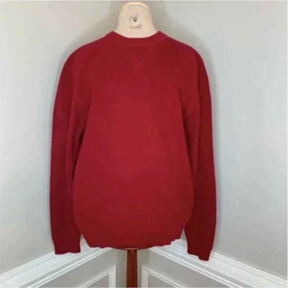 Eddie Bauer Men's Maroon Vintage Crew Neck Ribbed Long Sleeve Sweater Size Large - Picture 1 of 5